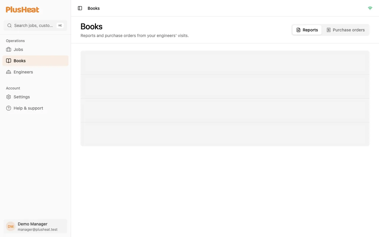 Books, on the Reports tab
